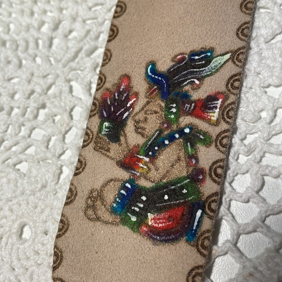 New! Native hand painted etched bookmark on suede - Picture 3 of 5
